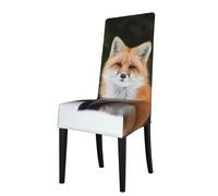 Cozimangoe Dining Chair Covers, High Stretch Removable Seat Covers,Stain Resistant Protective Slipcovers for Dining Room Kitchen Hotel Banquet, Funny Fox Print