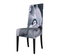 Cozimangoe Dining Chair Covers, High Stretch Removable Seat Covers, Stain Resistant Protective Slipcovers for Dining Room Kitchen Hotel Banquet, Penguin In The Snow