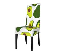 Cozimangoe Dining Chair Covers, High Stretch Removable Seat Covers,Stain Resistant Protective Slipcovers for Dining Room Kitchen Hotel Banquet, Seamless Pattern Of Fresh Avocado Isolated On White