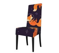 Cozimangoe Dining Chair Covers, High Stretch Removable Seat Covers,Stain Resistant Protective Slipcovers for Dining Room Kitchen Hotel Banquet, Elegant Happy Funny Fox