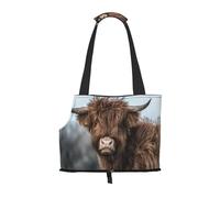 Cozimangoe Dog Carrier, Side Viewing Opening Dog Purse Collapsible Compact Pet Tote Bag, Airline Walking Outdoor Travel, Highland Cow Scottish Wildlife