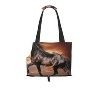 Cozimangoe Dog Carrier, Side Viewing Opening Dog Purse Collapsible Compact Pet Tote Bag, Airline Walking Outdoor Travel, Horse Running On The Grassland