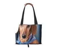 Cozimangoe Dog Carrier, Side Viewing Opening Dog Purse Collapsible Compact Pet Tote Bag, Airline Walking Outdoor Travel, The Pet Miniature Dachshund