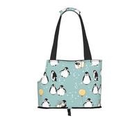 Cozimangoe Dog Carrier, Side Viewing Opening Dog Purse Collapsible Compact Pet Tote Bag, Airline Walking Outdoor Travel, Penguin Balloon Snowflake