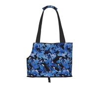 Cozimangoe Dog Carrier, Side Viewing Opening Dog Purse Collapsible Compact Pet Tote Bag, Airline Walking Outdoor Travel, Killer Whales Orcas Sea
