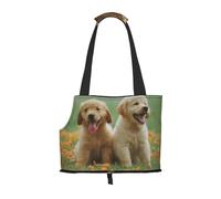 Cozimangoe Dog Carrier, Side Viewing Opening Dog Purse Collapsible Compact Pet Tote Bag, Airline Walking Outdoor Travel, Yellow Labrador Retriever Puppies