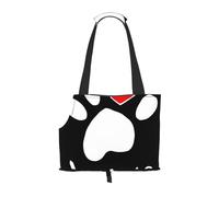 Cozimangoe Dog Carrier, Side Viewing Opening Dog Purse Collapsible Compact Pet Tote Bag, Airline Walking Outdoor Travel, Dog Footprint Paws Love