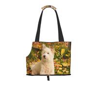 Cozimangoe Dog Carrier, Side Viewing Opening Dog Purse Collapsible Compact Pet Tote Bag, Airline Walking Outdoor Travel, Westie Autumn West Highland White Terrier Dogs
