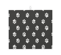 Cozimangoe Dog Paws Prints Cat Paw Prints Pet, Dish Drying Mat, 18x16 Inch Absorbent Microfiber Quick Dry Machine Washable for Dishes Pots Pans Glassware Coffee Bar Under Rack