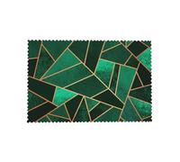 Cozimangoe Emerald And Copper Lines, Placemats 4 Set, 12x18 Inch Heat Resistant Washable Place Mats for Table Scalloped Edges Decorative, Kitchen Dining Wedding