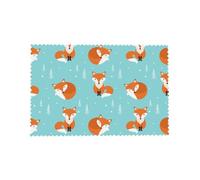 Cozimangoe Fox Seamless Pattern, Placemats 4 Set, 12x18 Inch Heat Resistant Washable Place Mats for Table Scalloped Edges Decorative, Kitchen Dining Wedding