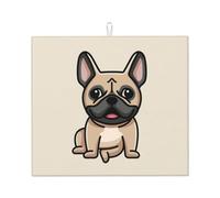 Cozimangoe French Bulldog, Dish Drying Mat, 18x16 Inch Absorbent Microfiber Quick Dry Machine Washable for Dishes Pots Pans Glassware Coffee Bar Under Rack