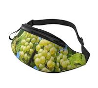Cozimangoe Grapes Fruit Vine Grapevine Winegrowing, Waist Bag, Women Men Travel Essentials Earphone Hole Belt Bag with Adjustable Strap Bum Bag, for Travel Hiking Running Cycling Concert