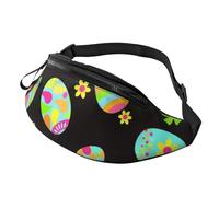 Cozimangoe Happy Colorful Easter Eggs, Waist Bag, Women Men Travel Essentials Earphone Hole Belt Bag with Adjustable Strap Bum Bag, for Travel Hiking Running Cycling Concert