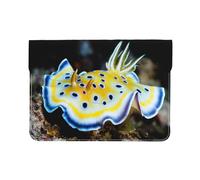 Cozimangoe Laptop Sleeve, 13-14 Inch PU Leather Computer Sleeve Bag, Water-Resistant Laptop Case Protective, School Office Travel, Personalized Nudibranch Red Sea