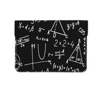 Cozimangoe Laptop Sleeve, 13-14 Inch PU Leather Computer Sleeve Bag, Water-Resistant Laptop Case Protective, School Office Travel, Personalized Algebra Geometry Abstract Math
