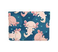Cozimangoe Laptop Sleeve, 13-14 Inch PU Leather Computer Sleeve Bag, Water-Resistant Laptop Case Protective, School Office Travel, Personalized Axolotl Kawaii