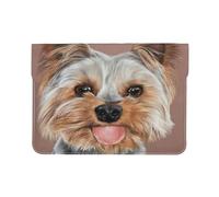 Cozimangoe Laptop Sleeve, 13-14 Inch PU Leather Computer Sleeve Bag, Water-Resistant Laptop Case Protective, School Office Travel, Personalized Dog Cute Yorkshire Terrier Teacup