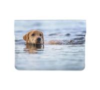 Cozimangoe Laptop Sleeve, 13-14 Inch PU Leather Computer Sleeve Bag, Water-Resistant Laptop Case Protective, School Office Travel, Personalized Golden Retriever Floating Dogs Pets Labrador