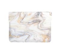 Cozimangoe Laptop Sleeve, 13-14 Inch PU Leather Computer Sleeve Bag, Water-Resistant Laptop Case Protective, School Office Travel, Personalized Yellow Marble Print