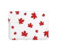 Cozimangoe Laptop Sleeve, 13-14 Inch PU Leather Computer Sleeve Bag, Water-Resistant Laptop Case Protective, School Office Travel, Personalized Red Maple Leaf