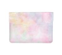 Cozimangoe Laptop Sleeve, 13-14 Inch PU Leather Computer Sleeve Bag, Water-Resistant Laptop Case Protective, School Office Travel, Personalized Soft Pastel Bright Colored Calm Abstract The Arts
