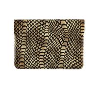 Cozimangoe Laptop Sleeve, 13-14 Inch PU Leather Computer Sleeve Bag, Water-Resistant Laptop Case Protective, School Office Travel, Personalized Safari African Black Gold Python Animal Skin Sepia