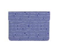 Cozimangoe Laptop Sleeve, 13-14 Inch PU Leather Computer Sleeve Bag, Water-Resistant Laptop Case Protective, School Office Travel, Programmer Binary Computer Code Purple