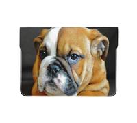 Cozimangoe Laptop Sleeve, 13-14 Inch PU Leather Computer Sleeve Bag, Water-Resistant Laptop Case Protective, School Office Travel, English Bulldog Puppy Dog