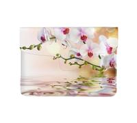 Cozimangoe Laptop Sleeve, 13-14 Inch PU Leather Computer Sleeve Bag, Water-Resistant Laptop Case Protective, School Office Travel, Personalized White Orchid In The Pond