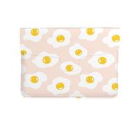 Cozimangoe Laptop Sleeve, 13-14 Inch PU Leather Computer Sleeve Bag, Water-Resistant Laptop Case Protective, School Office Travel, Personalized Fried Egg Food Repeat