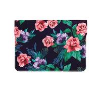 Cozimangoe Laptop Sleeve, 13-14 Inch PU Leather Computer Sleeve Bag, Water-Resistant Laptop Case Protective, School Office Travel, Personalized Bright Flowers On Black