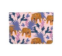 Cozimangoe Laptop Sleeve, 13-14 Inch PU Leather Computer Sleeve Bag, Water-Resistant Laptop Case Protective, School Office Travel, Personalized Tigers In The Jungle