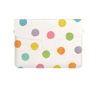 Cozimangoe Laptop Sleeve, 13-14 Inch PU Leather Computer Sleeve Bag, Water-Resistant Laptop Case Protective, School Office Travel, Personalized Bright Colorful Polka Dots