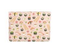 Cozimangoe Laptop Sleeve, 13-14 Inch PU Leather Computer Sleeve Bag, Water-Resistant Laptop Case Protective, School Office Travel, Personalized Kawaii Sushi