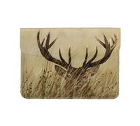 Cozimangoe Laptop Sleeve, 13-14 Inch PU Leather Computer Sleeve Bag, Water-Resistant Laptop Case Protective, School Office Travel, Personalized Whitetail Deer Fawn In Wilderness Stag