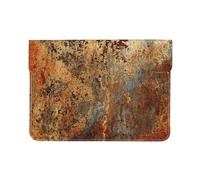 Cozimangoe Laptop Sleeve, 13-14 Inch PU Leather Computer Sleeve Bag, Water-Resistant Laptop Case Protective, School Office Travel, Personalized Brown Rust Colorful Metal Rusty