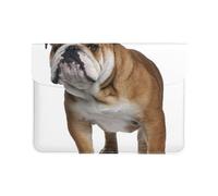 Cozimangoe Laptop Sleeve, 13-14 Inch PU Leather Computer Sleeve Bag, Water-Resistant Laptop Case Protective, School Office Travel, English-Bulldog