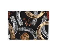 Cozimangoe Laptop Sleeve, 13-14 Inch PU Leather Computer Sleeve Bag, Water-Resistant Laptop Case Protective, School Office Travel, Personalized Horseshoes And Autumn Leaves