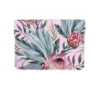 Cozimangoe Laptop Sleeve, 13-14 Inch PU Leather Computer Sleeve Bag, Water-Resistant Laptop Case Protective, School Office Travel, Personalized Tropical Protea Pattern