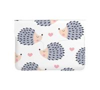 Cozimangoe Laptop Sleeve, 13-14 Inch PU Leather Computer Sleeve Bag, Water-Resistant Laptop Case Protective, School Office Travel, Personalized Kawaii Hedgehog Heart