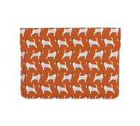 Cozimangoe Laptop Sleeve, 13-14 Inch PU Leather Computer Sleeve Bag, Water-Resistant Laptop Case Protective, School Office Travel, Personalized Jack Russell Terriers Orange Cute Dog Jack Russells