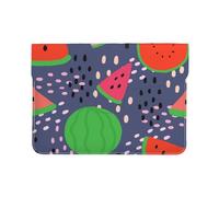 Cozimangoe Laptop Sleeve, 13-14 Inch PU Leather Computer Sleeve Bag, Water-Resistant Laptop Case Protective, School Office Travel, Personalized Summer Fruit Watermelon Design