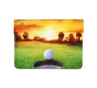 Cozimangoe Laptop Sleeve, 13-14 Inch PU Leather Computer Sleeve Bag, Water-Resistant Laptop Case Protective, School Office Travel, Personalized Sport Golf Ball Sunset Tree