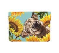Cozimangoe Laptop Sleeve, 13-14 Inch PU Leather Computer Sleeve Bag, Water-Resistant Laptop Case Protective, School Office Travel, Personalized Highl And Cow With Sunflowers