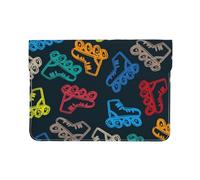 Cozimangoe Laptop Sleeve, 13-14 Inch PU Leather Computer Sleeve Bag, Water-Resistant Laptop Case Protective, School Office Travel, Personalized Bright Colorful Skates