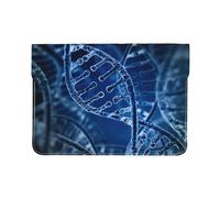 Cozimangoe Laptop Sleeve, 13-14 Inch PU Leather Computer Sleeve Bag, Water-Resistant Laptop Case Protective, School Office Travel, Personalized DNA Chain Photo Printed