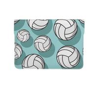 Cozimangoe Laptop Sleeve, 13-14 Inch PU Leather Computer Sleeve Bag, Water-Resistant Laptop Case Protective, School Office Travel, Personalized Volleyball Sport Pattern Mint Green