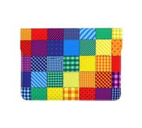 Cozimangoe Laptop Sleeve, 13-14 Inch PU Leather Computer Sleeve Bag, Water-Resistant Laptop Case Protective, School Office Travel, Personalized Patchwork Pattern Of Rainbow Colors