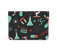 Cozimangoe Laptop Sleeve, 13-14 Inch PU Leather Computer Sleeve Bag, Water-Resistant Laptop Case Protective, School Office Travel, Personalized Green Chemistry And Science Patterns